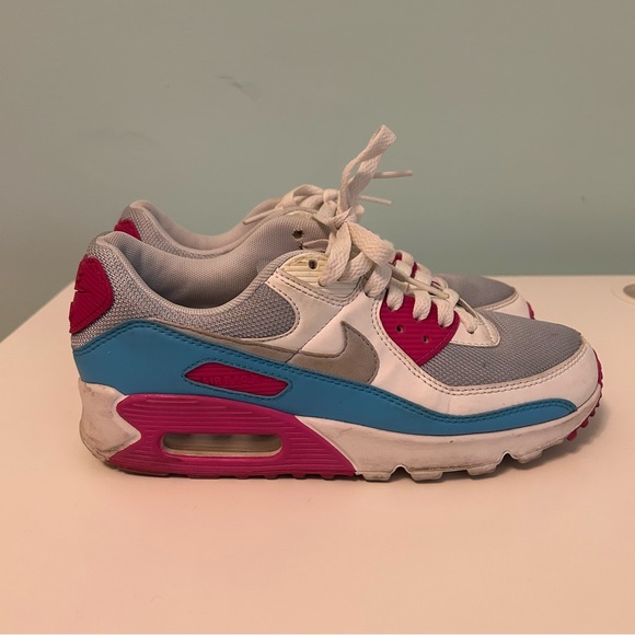 Nike Air max 90 vivid pink neon blue - Picture 1 of 2